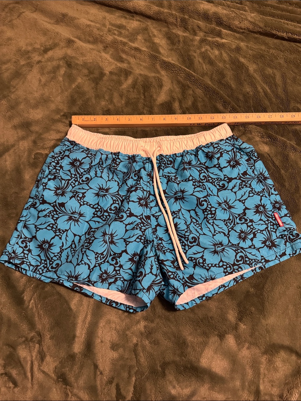 Men's aussieBum Swimwear Size Medium Blue & Black Floral Designed in Australia